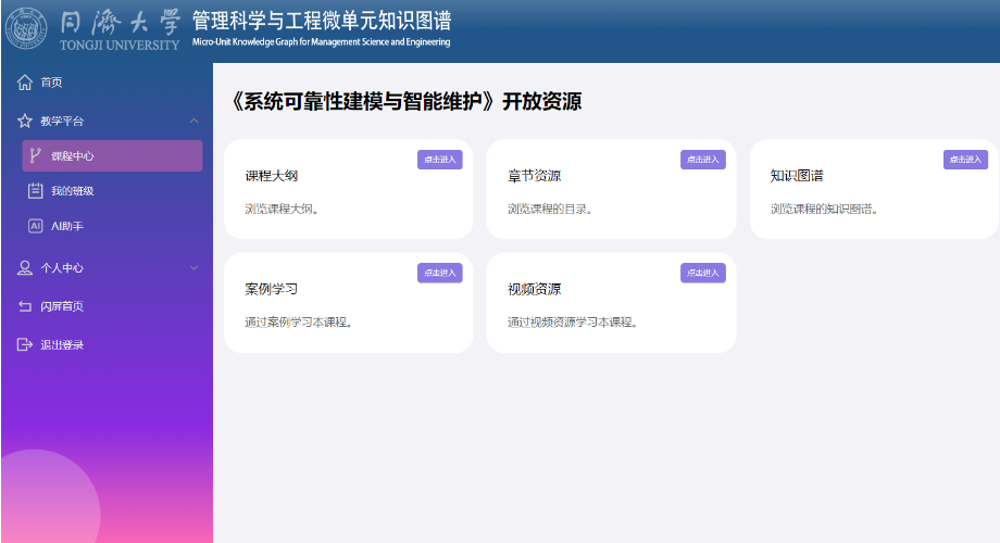 同济大学 - 系统可靠性建模与智能维护课程知识图谱