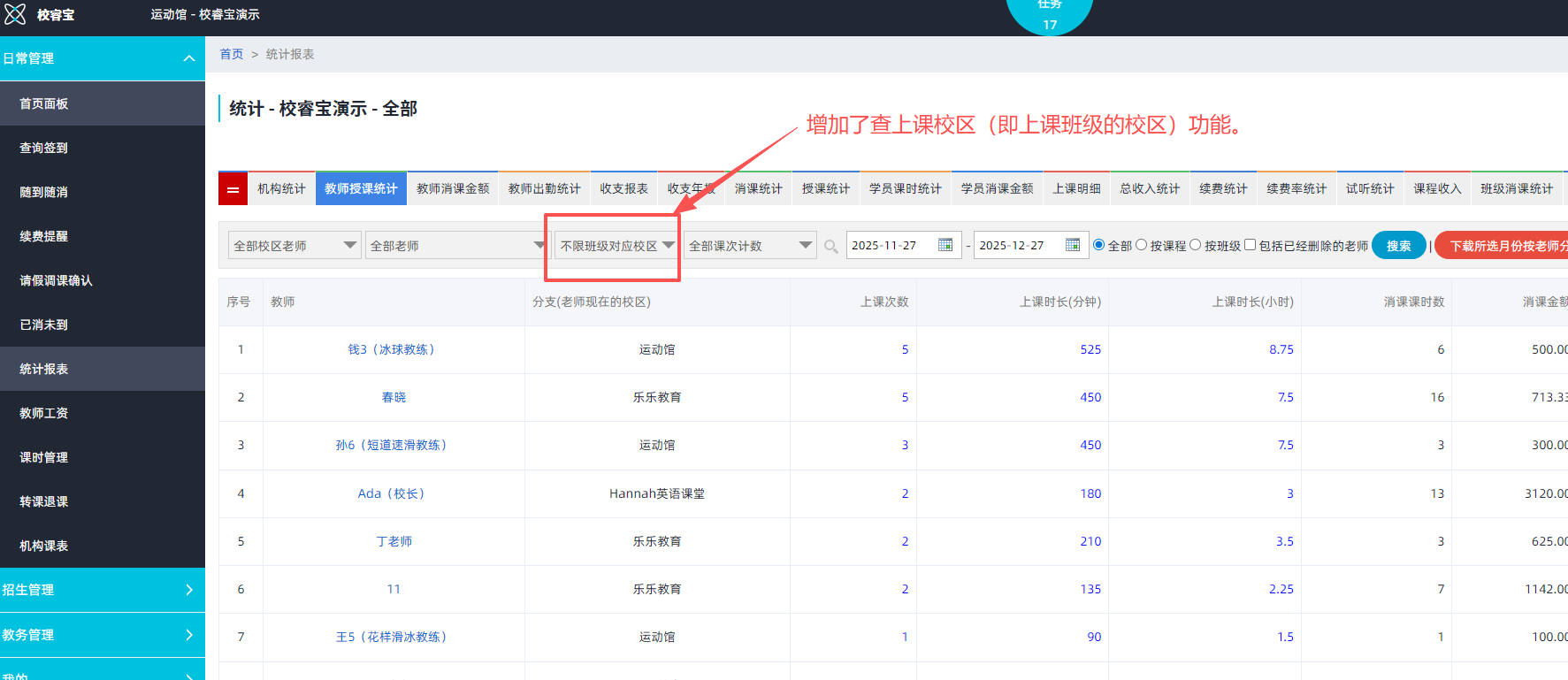 校睿宝学员课时管理软件